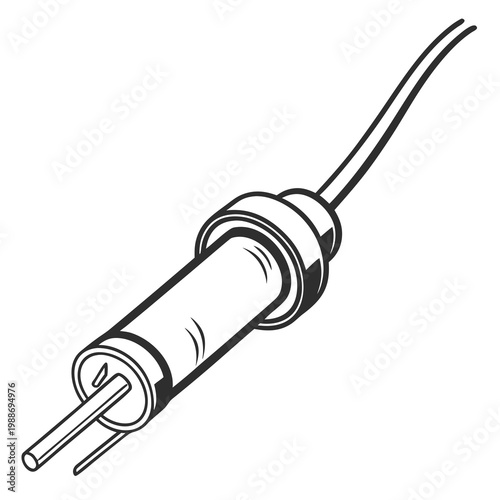 A close-up of a plug with two prongs and a cord