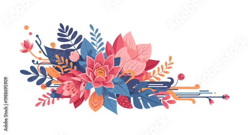 A clean and modern floral design. Ideal for backgrounds, website headers, or adding a touch of nature to digital projects. The simple style evokes cal