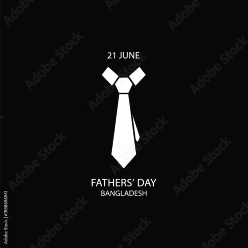 A minimalist graphic design celebrating Fathers' Day in Bangladesh on June 21st