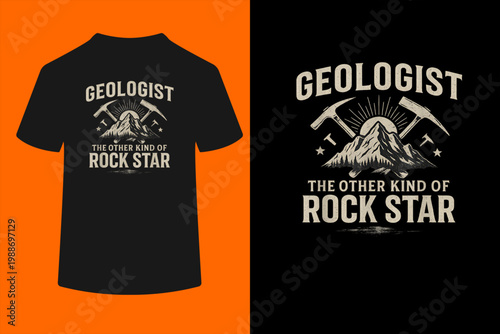 Geologist The Other Kind of Rock Star Funny Mountain Pun T-Shirt
