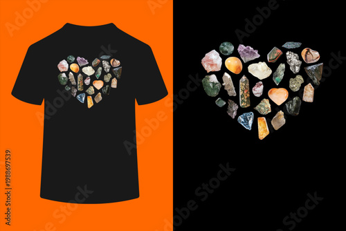 Heart Mineral Gems Collecting Rocks Rockhounding Geologist T-Shirt
