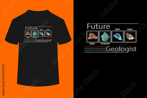 Future Geologist Retro with Rocks T Shirt T-Shirt
