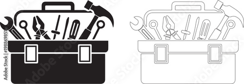toolbox vector icon silhouette vector 