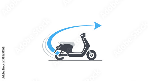 Electric scooter with motion effect.