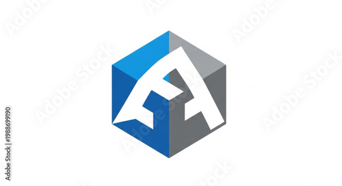 Abstract Geometric Hexagon Logo Design with Interlocking Letters FA or AF.