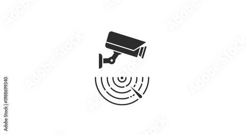 Security camera with motion detection sensor.