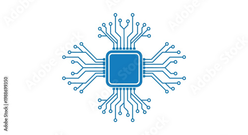 A blue circuit board with connections.