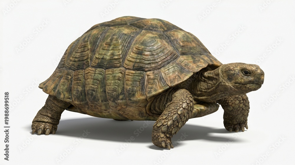 Obraz premium Large tortoise walking forward with its head and legs out