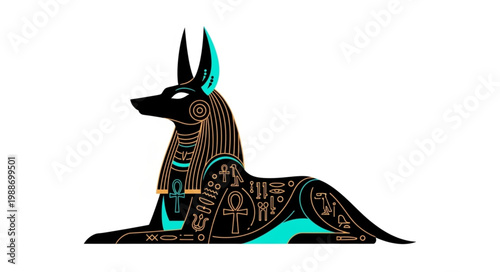 Ancient Egyptian God Anubis Jackal Dog.