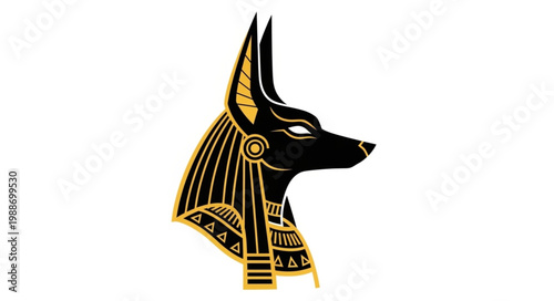 Ancient Egyptian god Anubis jackal head profile illustration 4.