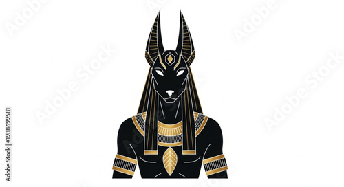 Ancient Egyptian God Anubis Jackal Headed Deity.