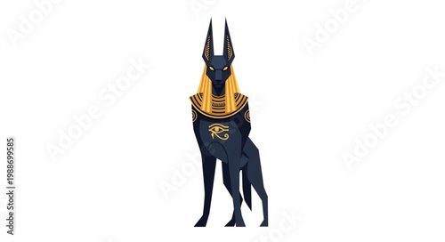 Ancient Egyptian God Anubis Standing Proudly.