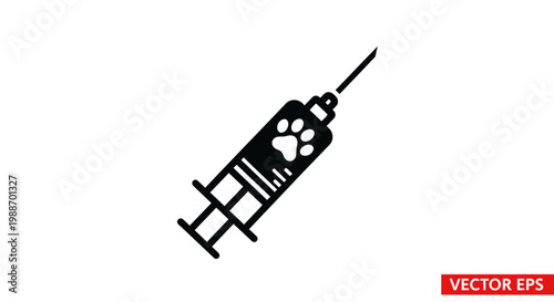 Veterinarian prepares pet care vaccine with syringe