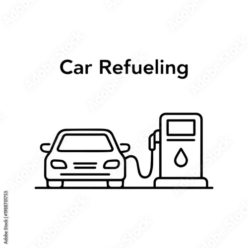 Car refueling line icon
vector line icon on a white background
