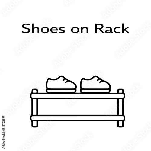 Shoes on rack line icon
vector line icon on a white background