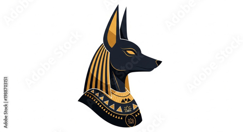 Anubis Egyptian God Head Illustration 5.