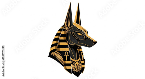 Anubis Egyptian God Head Ancient Mythology Symbol.
