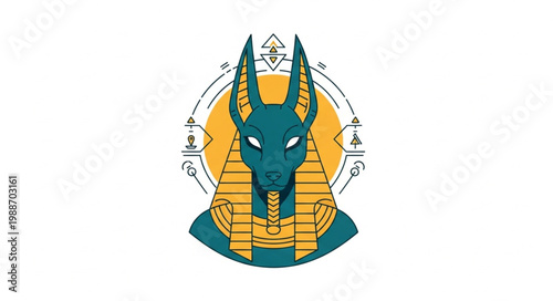 Anubis Egyptian God Head Illustration 4.