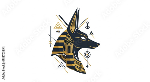 Anubis Egyptian God of the Dead Jackal Head Illustration 1.