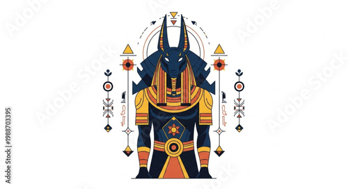 Anubis Egyptian God of the Dead Illustration.
