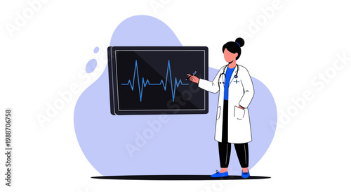 Female doctor analyzing medical chart data.