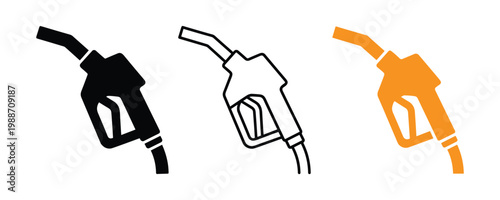 fuel pump nozzle vector icon, gas pump nozzle silhouette

