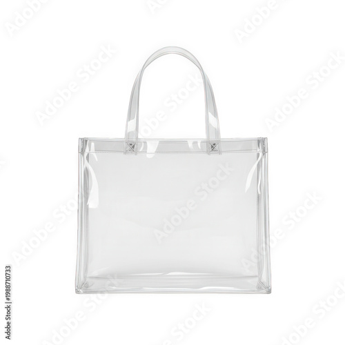 Modern transparent pvc tote bag with sturdy handles for stadium events and beach use