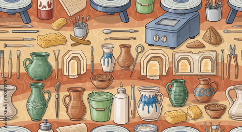 Pottery Studio Tools and Supplies, Ceramic Art Craft Supplies, Handmade Pottery Equipment