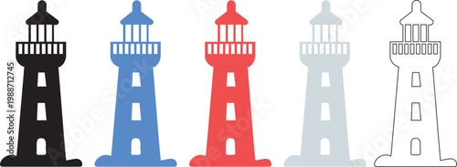 Awesome Lighthouse Vector Icon Set