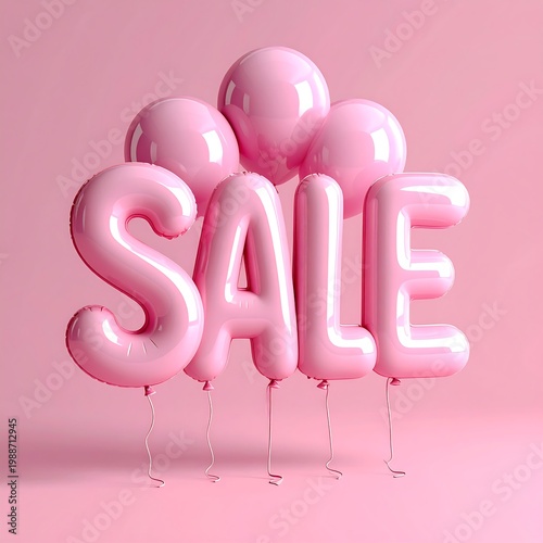 Pink balloons spelling out sale discount.
