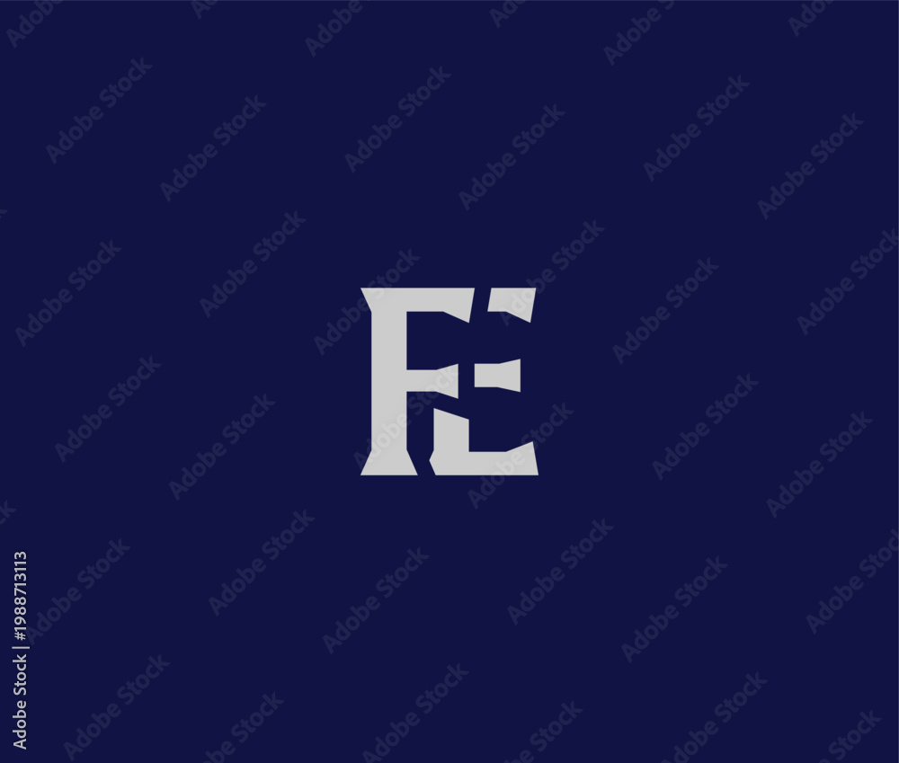 Obraz premium Monogram letter E and F on blue background elegant design element