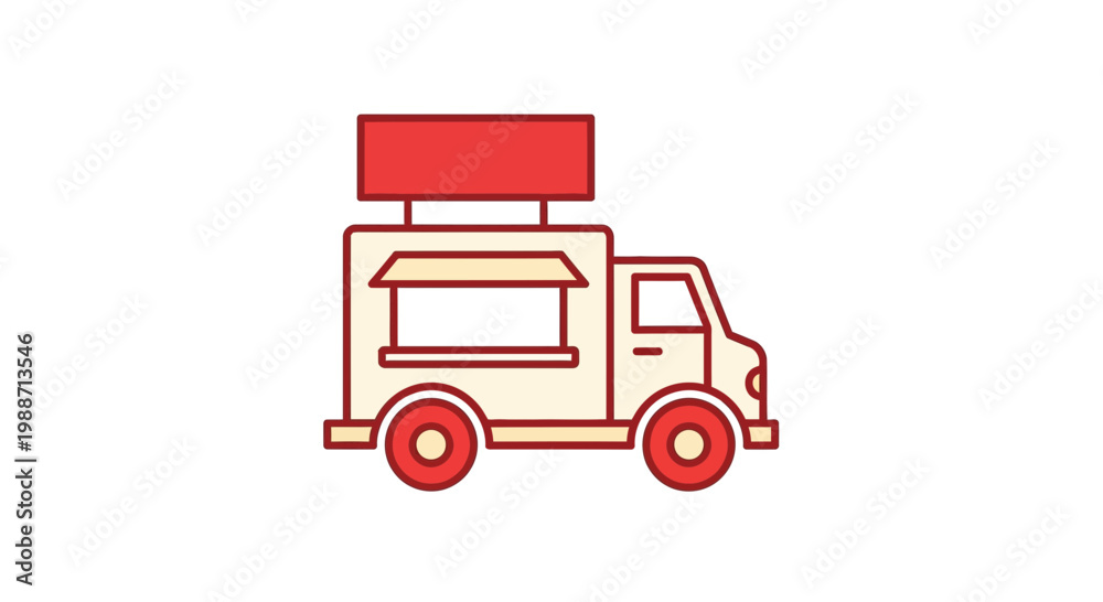 Fototapeta premium A Modern Vector Illustration of a Food Truck Ready for Service or Business