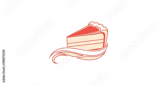 A Delicious Slice of Cake Illustration: Ideal For Bakery, Food Products, or Culinary Designs