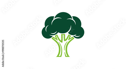 Minimalist Broccoli Illustration Depicting Fresh Green Produce and Healthy Eating Habits