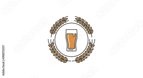 A Modern Wheat Branch Design Representing Craft Beer and Refreshing Summer Brews