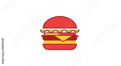 A Deliciously Simple Vector Burger Illustration For Various Food Related Concepts
