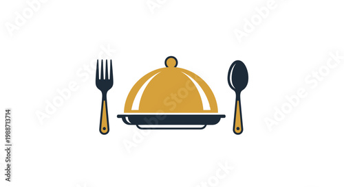 A Restaurant Culinary Image Depicting Covered Dish, Cutlery, And Elegant Presentation
