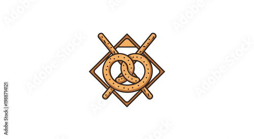 A Stylish Pretzel Logo Design Depicting Baked Goods, Perfect for Bakeries and Cafes