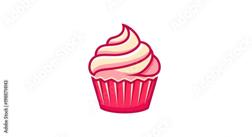 A Sweet Treat: Deliciously Crafted Cupcake With Pink Frosting And Decorative Elements