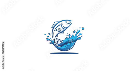 A Dynamic Fish Leaping From Water Waves a Vibrant and Catchy Design Element