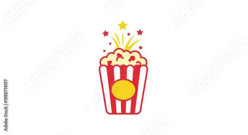 A Festive Popcorn Delight: Entertainment, Cinema, Celebration or Movie Night Symbol