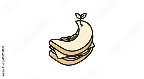 A Creative And Conceptual Illustration Of Food Sandwich And Nature Combination. Concept For Healthy