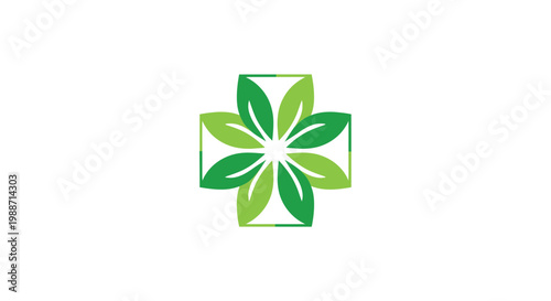 A Green Floral Emblem Design Representing Sustainability, Wellness, and Environmental Harmony