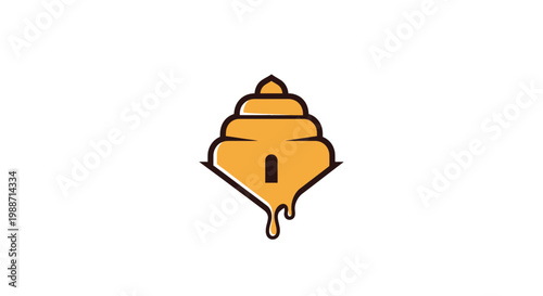 Abstract Beehive Logo Representing Honey Extraction and Its Sweet Natural Flavor