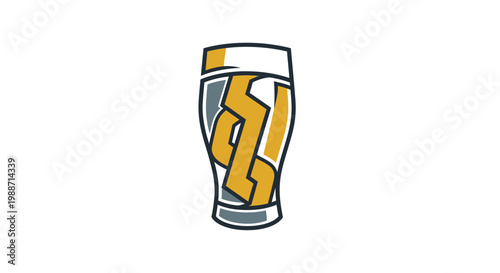 Abstract Beer Glass Logo For Branding and Design Modern Style On Solid Background