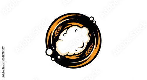 Abstract Beer Logo Depicting Brewing Elements and A Refreshing Aesthetic Appeal