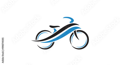 Abstract Bicycle Logo Representing Speed, Movement, And Modern Design, Geometric Imagery