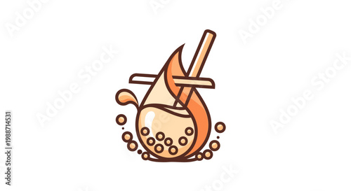 Abstract Boba Drink Logo Design With Innovative Style and Creative Perspective