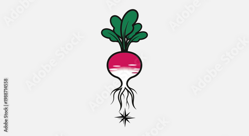 A Unique Radish Illustration With Interesting Composition and Nature-Inspired Elements