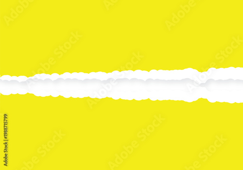 Abstract torn Paper and paper cut  design vector yellow and white layers isolated on transparent background